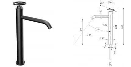Смеситель для раковины «Remer» Chrono CH11LXLCFP брашированный чёрный хром Смеситель для раковины «Remer» Chrono CH11LXLCFP брашированный чёрный хром