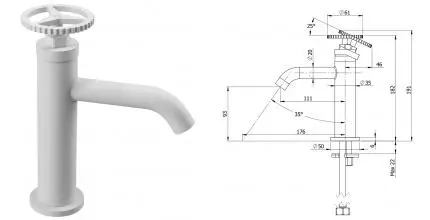 Смеситель для раковины «Remer» Chrono CH12BO белый матовый