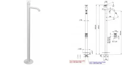Смеситель для раковины «Remer» Chrono CH18BO с донным клапаном белый матовый