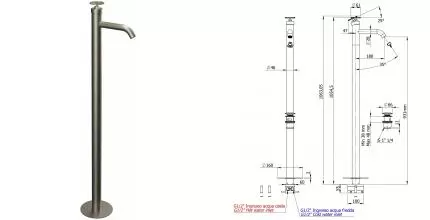 Смеситель для раковины «Remer» Chrono CH18XV с донным клапаном сталь Смеситель для раковины «Remer» Chrono CH18XV с донным клапаном сталь