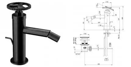 Смеситель для биде «Remer» Chrono CH20CFP с донным клапаном брашированный чёрный хром Смеситель для биде «Remer» Chrono CH20CFP с донным клапаном брашированный чёрный хром