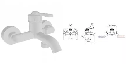 Смеситель для ванны с душем «Remer» Atelier AL05BO белый матовый Смеситель для ванны с душем «Remer» Atelier AL05BO белый матовый