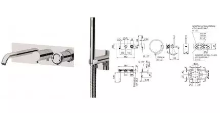 Смеситель для ванны с душем «Remer» Element ET53D2 хром