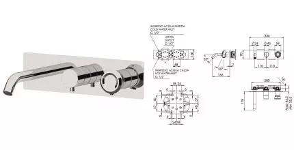 Смеситель для ванны с душем «Remer» Element ET54D2 хром Смеситель для ванны с душем «Remer» Element ET54D2 хром