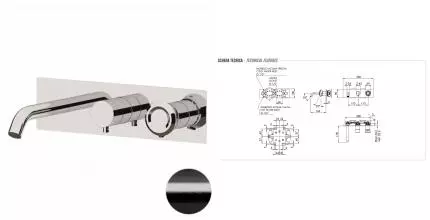 Смеситель для ванны с душем «Remer» Element ET54D2CFP брашированный чёрный хром