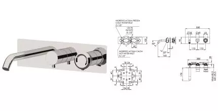 Смеситель для ванны с душем «Remer» Element ET54D3 хром Смеситель для ванны с душем «Remer» Element ET54D3 хром