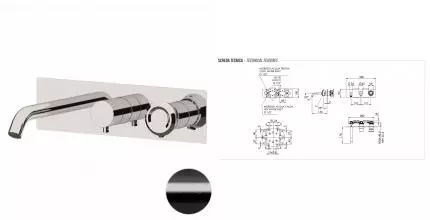 Смеситель для ванны с душем «Remer» Element ET54D3CFP брашированный чёрный хром