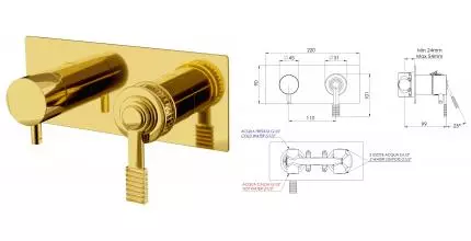 Смеситель для душа «Remer» Atelier AL92ZDO золото