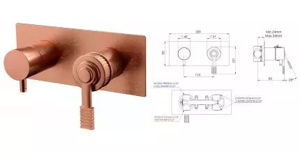 Смеситель для душа «Remer» Atelier AL93ZRP брашированная медь