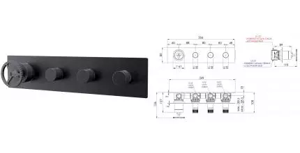 Смеситель для душа «Remer» Chrono CH98D3CFP брашированный чёрный хром