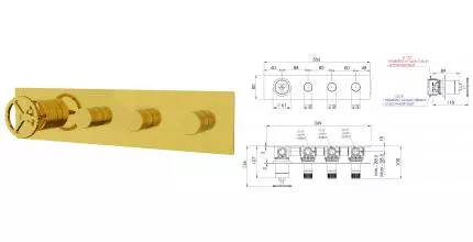 Смеситель для душа «Remer» Chrono CH98D3DO золото Смеситель для душа «Remer» Chrono CH98D3DO золото