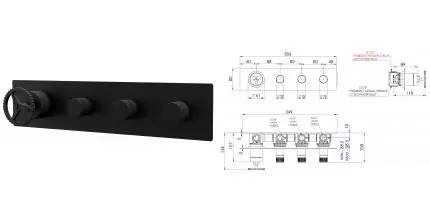 Смеситель для душа «Remer» Chrono CH98D3NO чёрный матовый