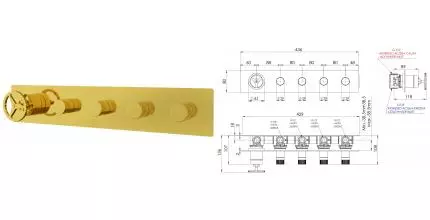 Смеситель для душа «Remer» Chrono CH98D4DO золото Смеситель для душа «Remer» Chrono CH98D4DO золото