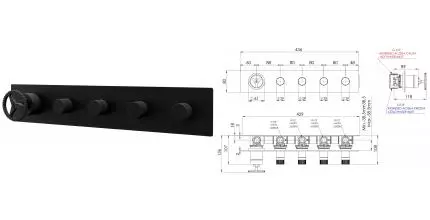 Смеситель для душа «Remer» Chrono CH98D4NO чёрный матовый