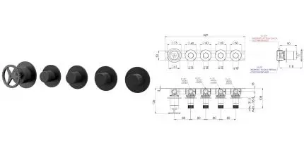 Смеситель для душа «Remer» Chrono CH98D4PCFP брашированный чёрный хром