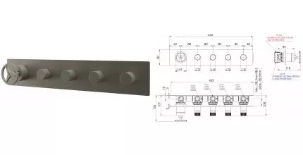 Смеситель для душа «Remer» Chrono CH98D4XV сталь