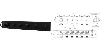 Смеситель для душа «Remer» Chrono CH98D5NO чёрный матовый