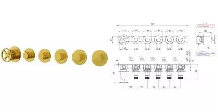 Смеситель для душа «Remer» Chrono CH98D5PDO золото Смеситель для душа «Remer» Chrono CH98D5PDO золото