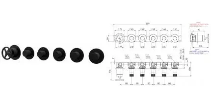 Смеситель для душа «Remer» Chrono CH98D5PNO чёрный матовый