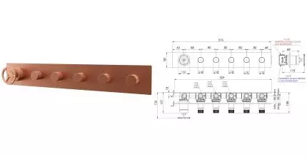 Смеситель для душа «Remer» Chrono CH98D5RP брашированная медь Смеситель для душа «Remer» Chrono CH98D5RP брашированная медь