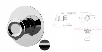 Смеситель для душа «Remer» Element ET30LCFP брашированный чёрный хром