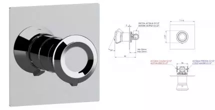 Смеситель для душа «Remer» Element ET30LXV хром