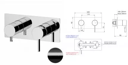 Смеситель для душа «Remer» Metrica MC93ZCFP брашированный чёрный хром