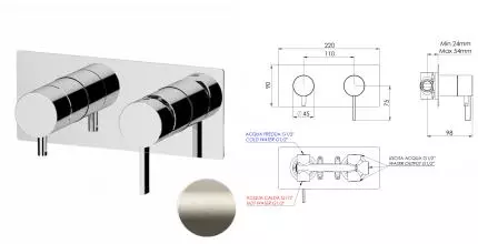 Смеситель для душа «Remer» Metrica MC93ZXV сталь