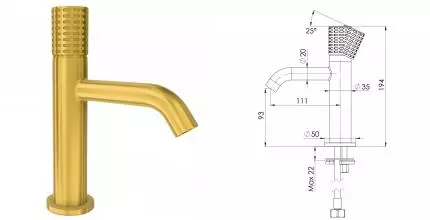 Смеситель для раковины «Remer» Celebrity CEC12BG брашированное золото
