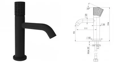 Смеситель для раковины «Remer» Celebrity CEC12NO чёрный матовый