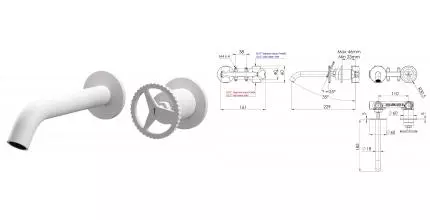 Смеситель для раковины «Remer» Chrono CH15PLBO белый матовый