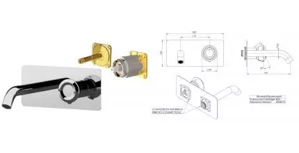 Внешняя часть смесителя «Remer» Elegance ET15KB хром