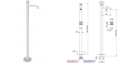 Смеситель для раковины «Remer» Element ET18BO с донным клапаном белый матовый