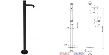 Смеситель для раковины «Remer» Element ET18NO с донным клапаном чёрный матовый