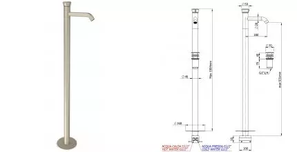 Смеситель для раковины «Remer» Element ET18XV с донным клапаном сталь Смеситель для раковины «Remer» Element ET18XV с донным клапаном сталь