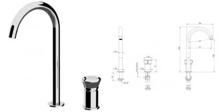 Смеситель для раковины «Remer» Element ET57L хром