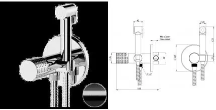 Смеситель с гигиеническим душем «Remer» Celebrity CEC65WCFP брашированный чёрный хром