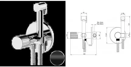 Смеситель с гигиеническим душем «Remer» Celebrity CEC65WNO чёрный матовый