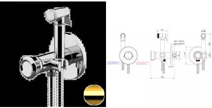 Смеситель с гигиеническим душем «Remer» Element ET65DO золото