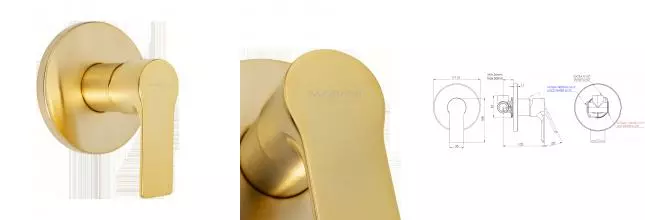 Смеситель для душа «Mariani» Kali B22179KL брашированное золото