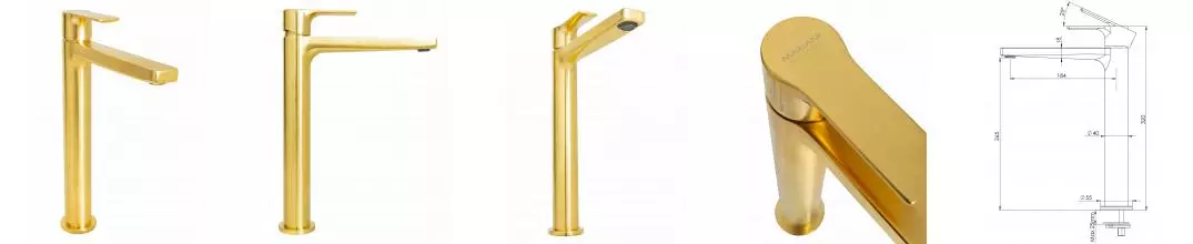 Смеситель для раковины «Mariani» Kali A22398KL12 брашированное золото Смеситель для раковины «Mariani» Kali A22398KL12 брашированное золото