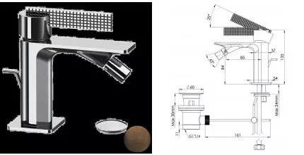 Смеситель для биде «Daniel» Club ANC604OIL с донным клапаном масляная бронза Смеситель для биде «Daniel» Club ANC604OIL с донным клапаном масляная бронза