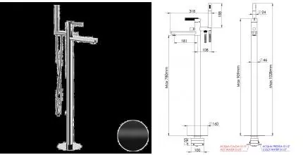 Напольный смеситель для ванны с душем «Daniel» Club ANC67815 чёрный матовый