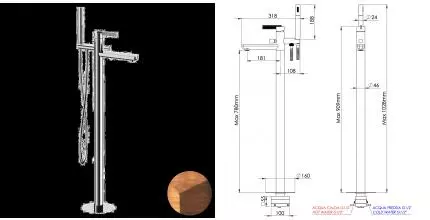 Напольный смеситель для ванны с душем «Daniel» Club ANC67864 состаренная медь