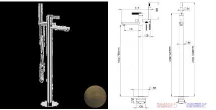 Напольный смеситель для ванны с душем «Daniel» Club ANC678SM латунь сан-марко Напольный смеситель для ванны с душем «Daniel» Club ANC678SM латунь сан-марко