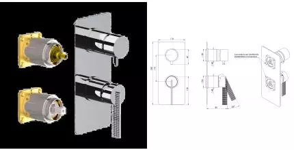 Внешняя часть смесителя «Daniel» Club ANC612D2KBCR хром