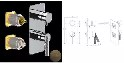 Внешняя часть смесителя «Daniel» Club ANC612D2KBSM латунь сан-марко