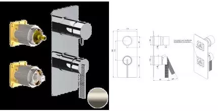 Внешняя часть смесителя «Daniel» Club ANC612D2KBXV сталь