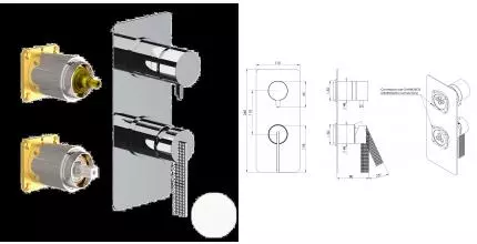 Внешняя часть смесителя «Daniel» Club ANC612D3KB14 белая матовая