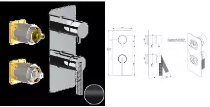 Внешняя часть смесителя «Daniel» Club ANC612D3KB15 чёрная матовая